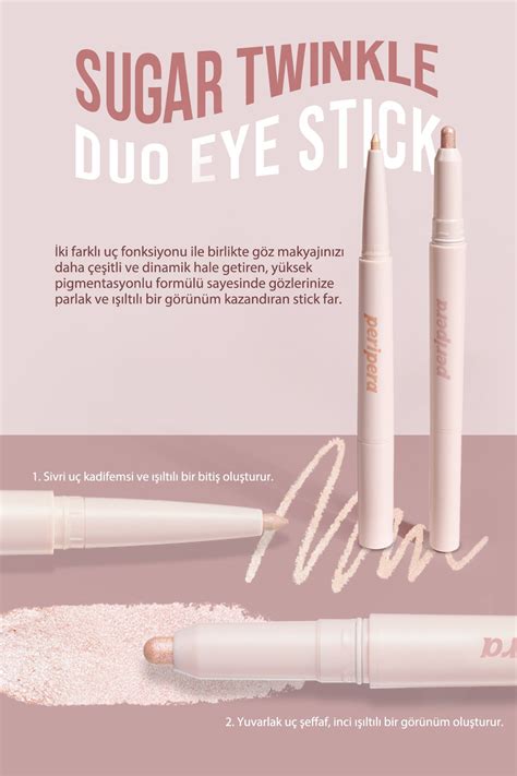 PERIPERA Çift Taraflı Işıltılı Kalem Far PERIPERA Sugar Twinkle Duo Eye Stick Dewy Nude