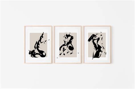 Abstract Nude Woman Art Set Of Erotic Female Figure Drawing Sexy Body Art Prints Sensual