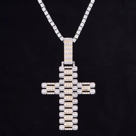 Iced Out Cross Chains Etsy