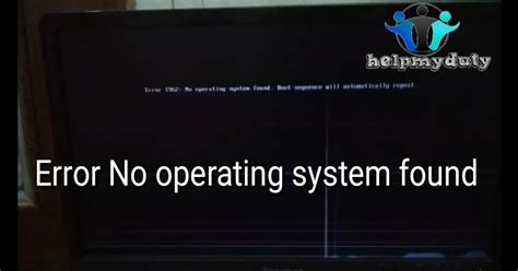 Fix Error 1962 No Operating System Found Boot Sequence Will