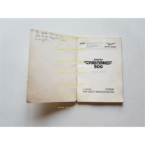 Moto Guzzi 500 Nuovo Falcone Avv Elettrico 1972 Manuale Uso Libretto