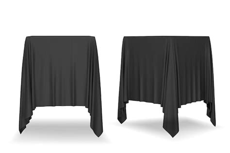 Premium Vector | Black tablecloth isolated on white background.