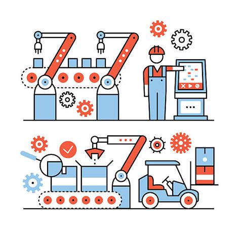 190 Manual Assembly Line Stock Illustrations Royalty Free Vector