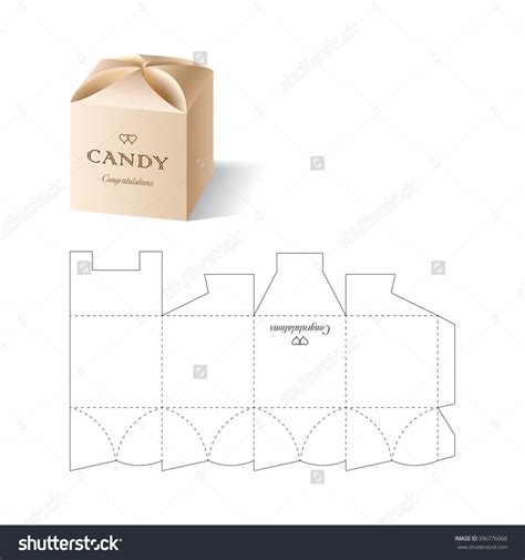 Retail Box With Blueprint Template Stock Vector Illustratie