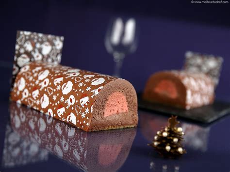 Bûche de Noël au chocolat et son insert framboise La recette avec