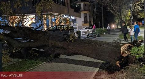 Oprez Vjetar Oborio Stablo U Centru Banjaluke