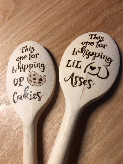 Wood Burned Cooking Spoons Funny Sayings Whipping Cookies Etsy