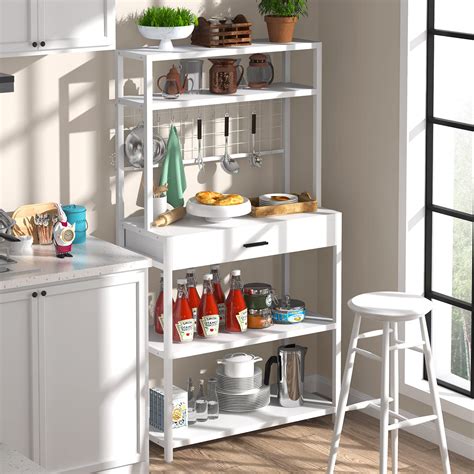 Tribesigns Kitchen Bakers Rack With Hutch 5 Tier Kitchen Utility