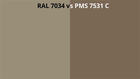 Ral 7034 Vs Pms 7531 C Ral Colour Chart Uk