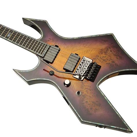 B C Rich Warlock Extreme Exotic With Floyd Rose Lefthand Burl Top Purple Haze Br Wl Ex Ph Lh