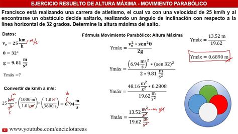 Movimiento Parab Lico Ejercicios De Altura Y Alcance M Ximo Youtube