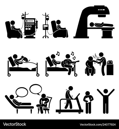 Hospital medical therapy treatment stick figure Vector Image