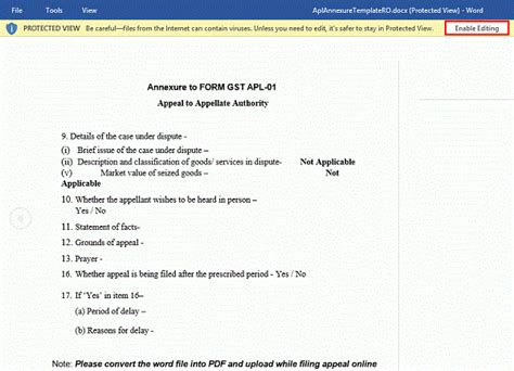 Filing Appeal Against Gst Registration Order Form Gst Apl 01