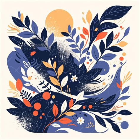 Premium Vector | Malaysian mangrove patterns with natural elements