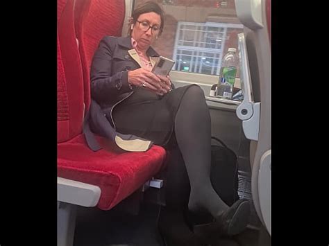 Candid Businesswoman Milf Dangling Heels On Train With Pantyhose Xvideos