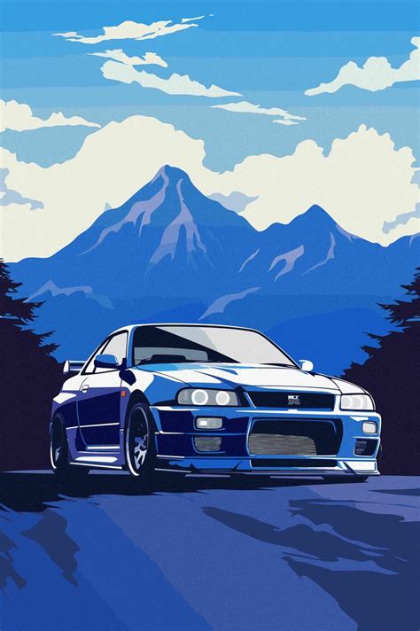 Skyline Gtr R Tribute Poster Picture Metal Print Paint By