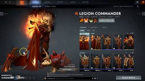 Dota 2 Legion Commander Arcanaimmortaldaemonfell Set Youtube