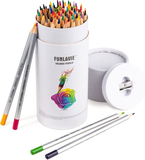 Funlavie Colored Pencils 72 Coloring Pencils Premium Art Drawing Pencil For Adults