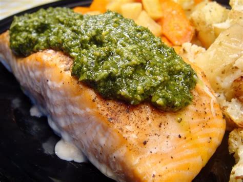 Pan Seared Salmon With Lemon Basil Pesto Recipe