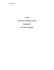CJ Assignment Docx A CHAMPION CJ Juvenile Sex Offenders Victims Assignment By