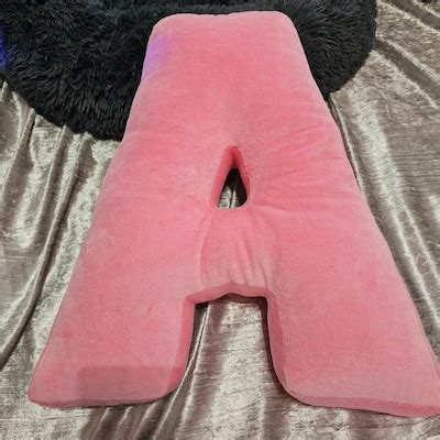 Pink Velour Decorative Pillow in Letter Shape, Housewarming Gift ...