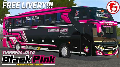 LIVERY BUS TUNGGAL JAYA BLACK PINK SHD ORI ROMBAK JAHAT BUSSID 66