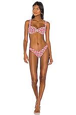 Montce Swim Bustier Bikini Top In Red Gingham REVOLVE