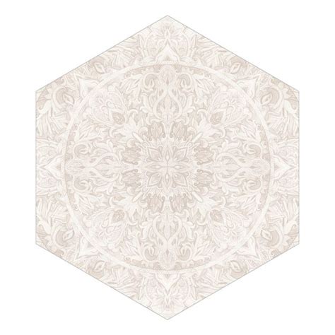 Mandala Aquarell Ornament Beige Hexagon Mustertapte Bilderwelten