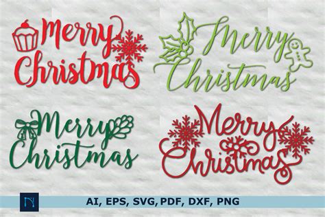 Merry Christmas typography SVG bundle - So Fontsy