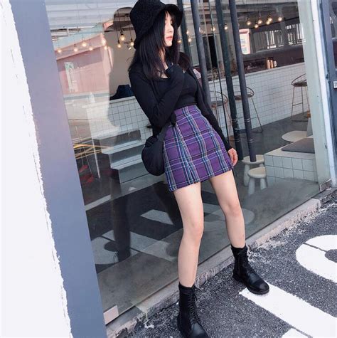 Gothic Grunge Plaid High Waist Mini Skirt Available In Plus Size