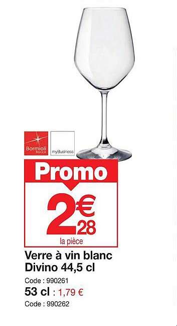 Promo Verre Vin Blanc Divino Cl Chez Promocash Icatalogue Fr