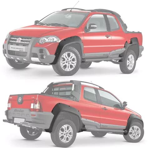 Kit 4x Moldura Paralama Original Fiat Strada Adventure 2010