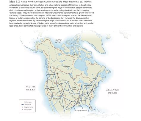 Native North American Culture Areas And Trade Maps On The Web