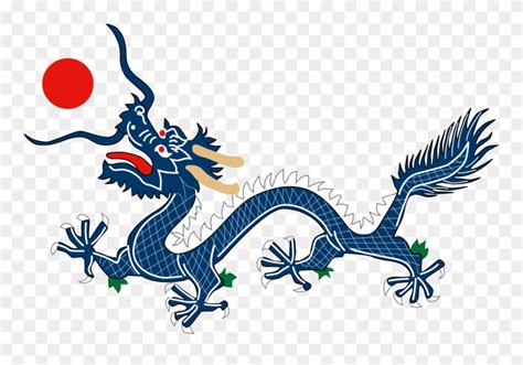 Dragon From China Qing Dynasty Flag - Qing Dynasty Flag Clipart ...