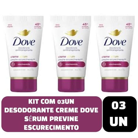 Kit 03un Desodorante Antitranspirante em creme Dove Sérum