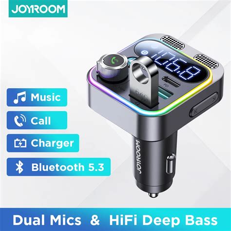 Joyroom Bluetooth 5 3 FM Transmitter For Car Stronger Dual Mics Deep