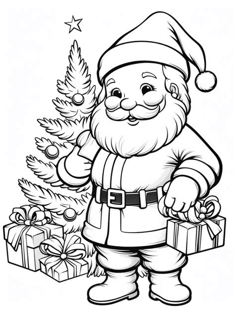 Santa Coloring Pages Hue Therapy