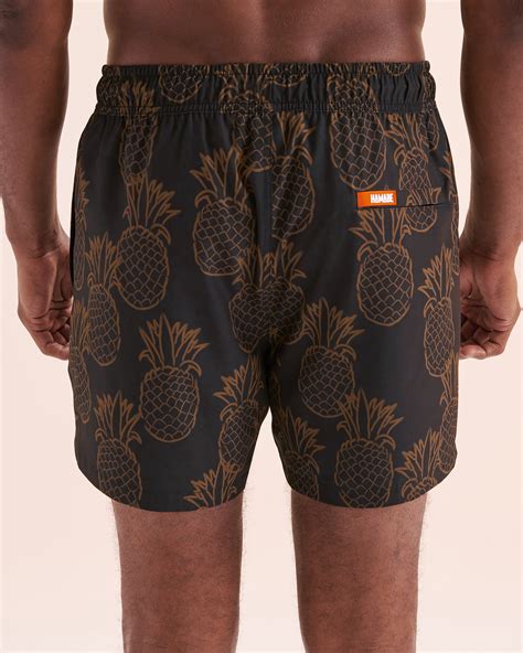 HAMABE Volley Swimsuit With Long Lining Black And Brown Bikini Village