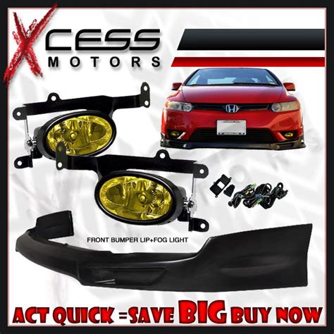 06 08 Honda Civic 2dr Coupe Urethane Front Bumper Lip Spoiler Yellow On Popscreen