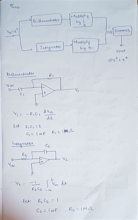 Solved Differentiator Build The Differentiator Circuit Shown