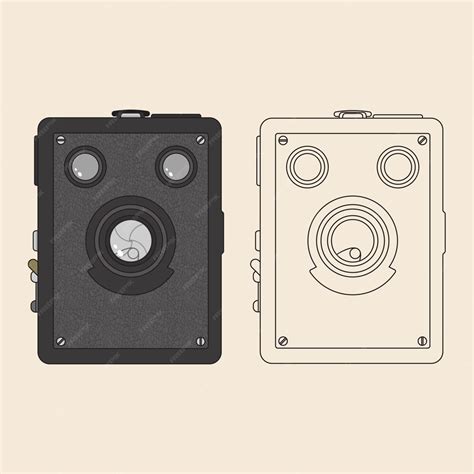 Premium Vector Old Film Camera Vector Technical Illustration 4