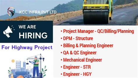 Kcc Infra Pvt Ltd Job Opportunity For Highway Engineers