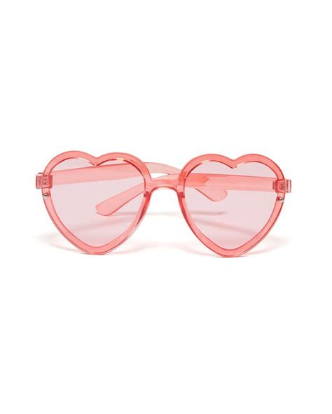 Shopthelook Translucent Pink Heart Sunglasses Heart Sunglasses Pink Sunglasses Glasses Fashion