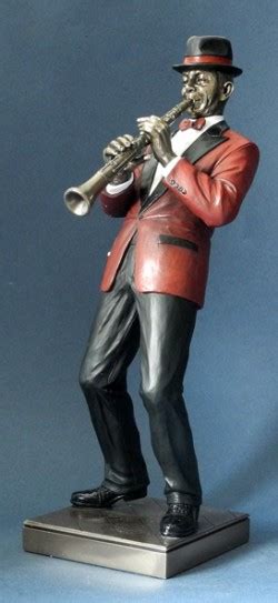 Clarinet Player Jazz Bronze Figurine