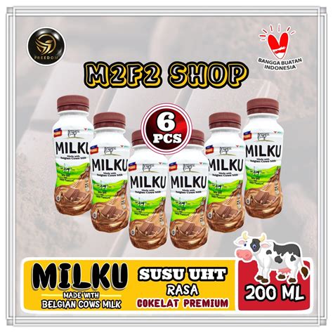 Jual Susu MILKU Cokelat Premium UHT Botol Plastik Pet 200 Ml Kemasan