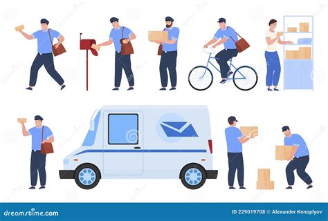 Postman Delivery Man Cartoon Vector Royalty Free Stock Image