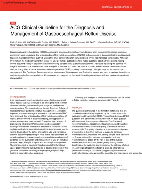 Acg Clinical Guideline For The Diagnosis And14 Pdf