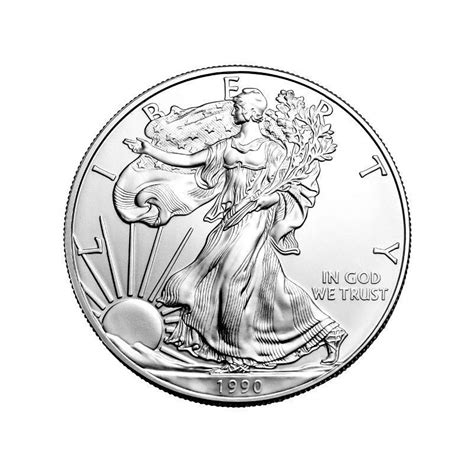 ESTADOS UNIDOS 1 DOLAR 1990 EAGLE LIBERTY MONEDA DE PLATA PURA SC 1