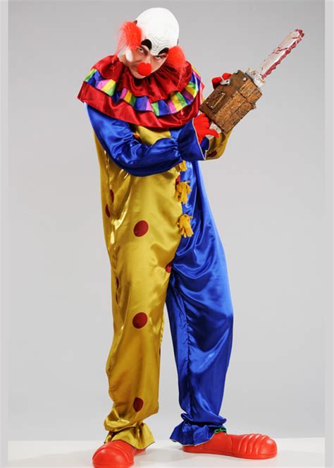 Mens Halloween Bright Scary Killer Clown Costume