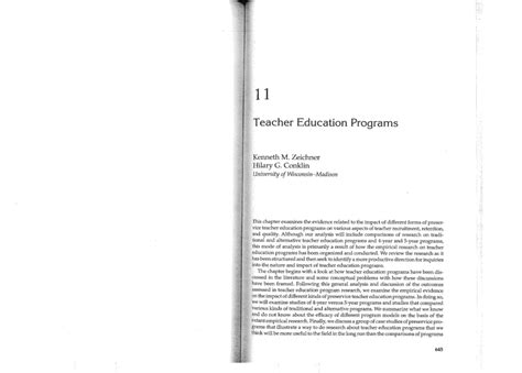 (PDF) Teacher Education Programs